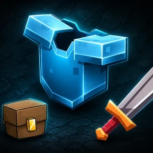 Diamond Supporter pack with diamond armor, a locked reward chest and sword