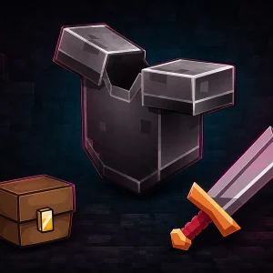 Netherite Supporter pack with netherite armor, a locked reward chest and sword